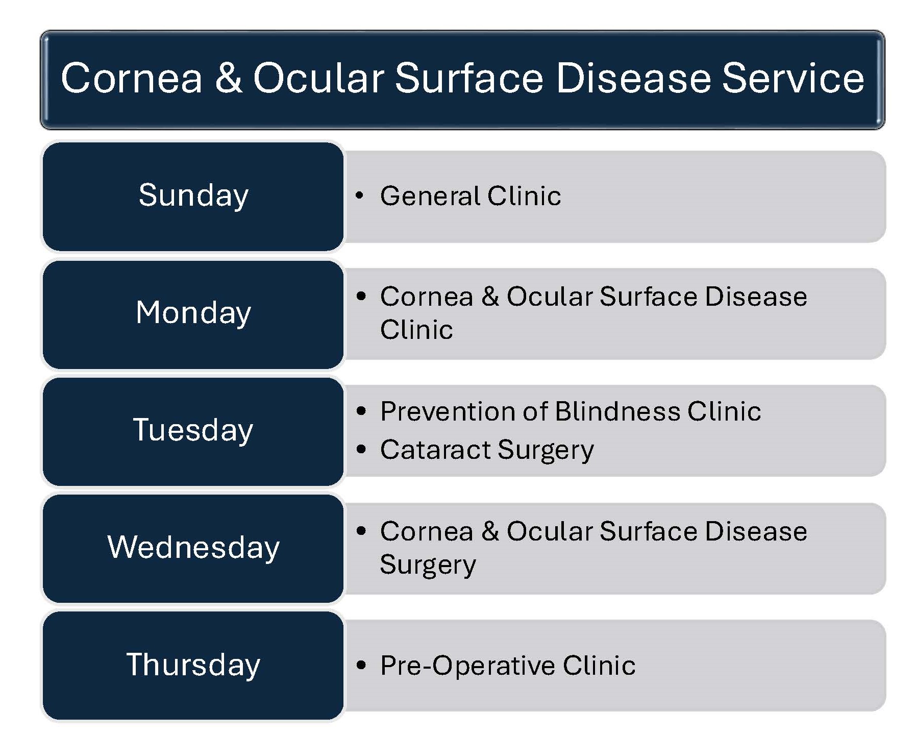 Clinic Corne Schedule1