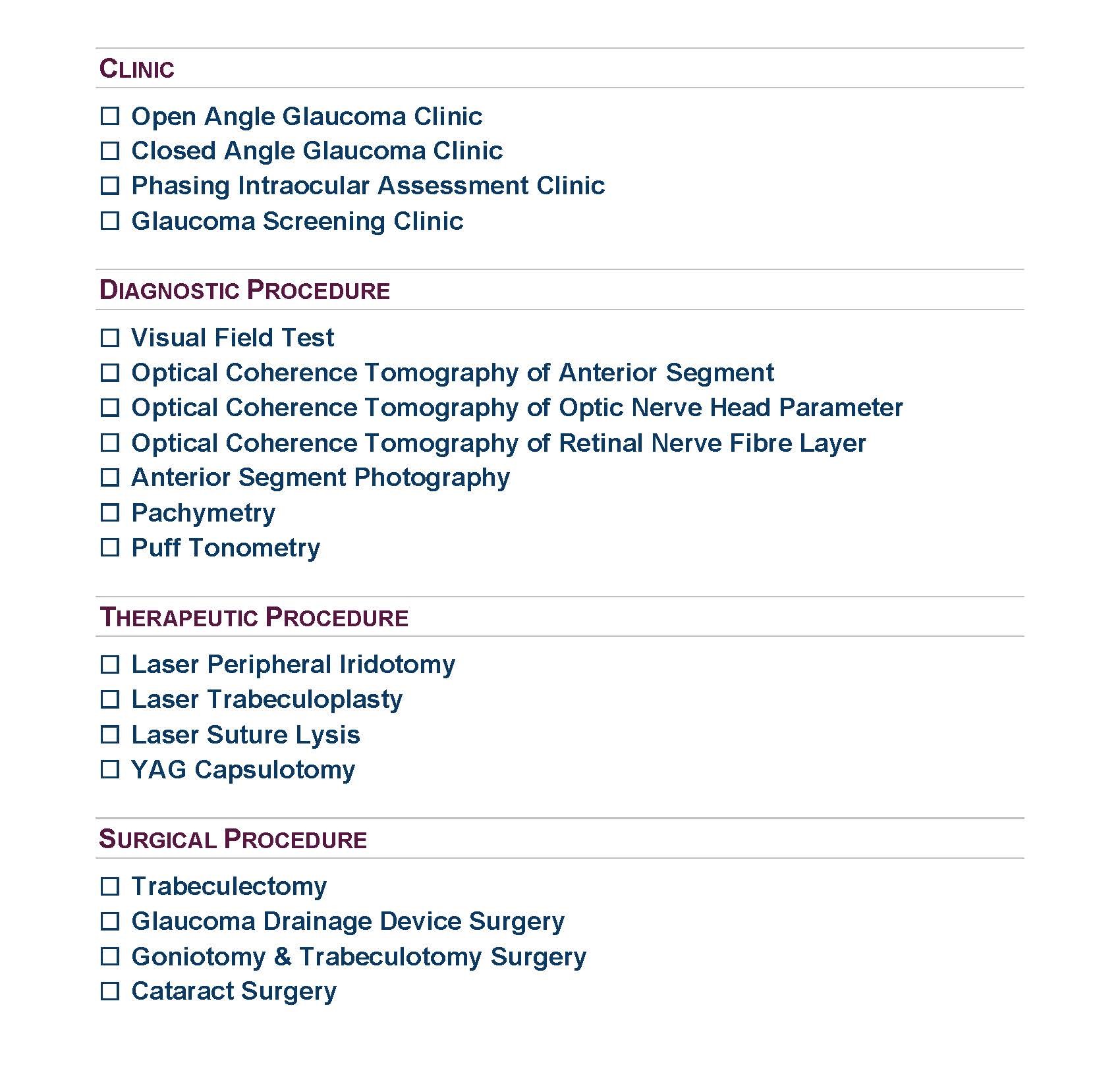 Glaucoma Services